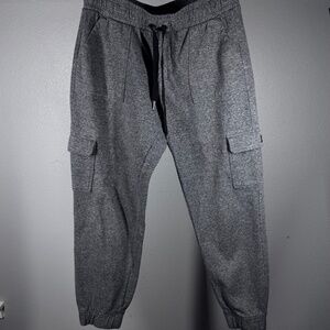 Men's Calvin Klein Velvety Dark Gray Heavyweight Flap Pocket Cargo Jogger Pants